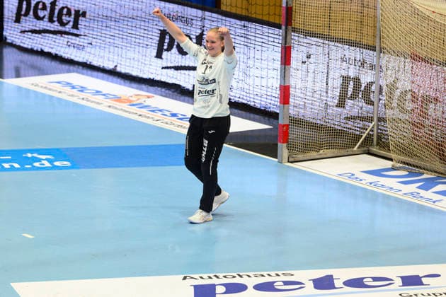Laura, Kuske TW, Thueringer HC, 11 Jubel zum Torwurf GER, Thuringia, Thueringer HC vs HSG Blomberg Lippe, Alsco Handball Bundesliga Frauen, 1 Handballbundesliga Frauen, Handball, 14 Spieltag, Saison 2025 2026, 21 01 2026 GER, Thuringia, Thueringer HC vs HSG Blomberg Lippe, Alsco Handball Bundesliga Frauen, 1 Handballbundesliga Frauen, Handball, 14 Spieltag, Saison 2025 2026, 21 01 2026 Bad Langensalza Copyright: xEibner-Pressefoto MartinxHerbstx EP_MHT