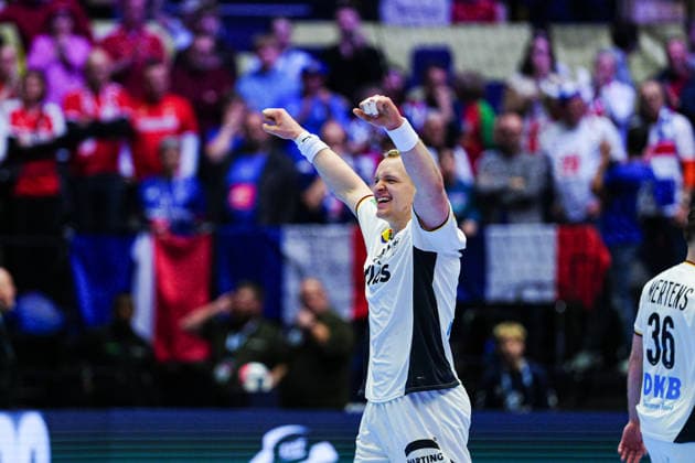 Justus Fischer Germany, 54 cheers after victory end of match DEN, Germany vs Portugal, Handball, EHF European Championship 2026, Main Round, Matchday 1, 22 01 2026 DEN, Germany vs Portugal, Handball, EHF European Championship 2026, Main Round, Matchday 1, 22 01 2026 Herning Copyright: xEibner-Pressefoto MarcelxvonxFehrnx EP_MFN
