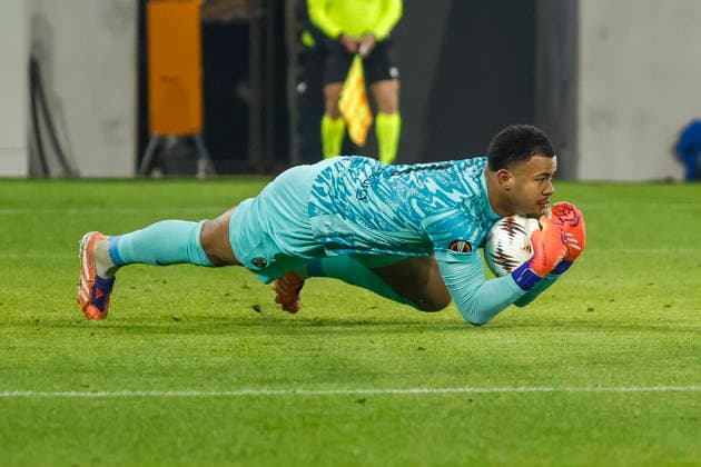 Noah Atubolu SC Freiburg, 01 , Germany, Football, UEFA Europa League, Matchday 7, 2025 2026, SC Freiburg vs Maccabi Tel Aviv, Europa Park Stadion, Freiburg im Breisgau, 22 01 2026 Freiburg im Breisgau Europa Park Stadion Germany Copyright: xGrantxHubbsx