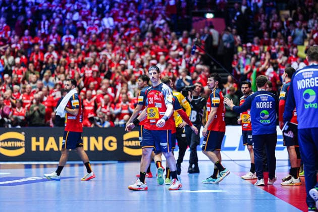 Spain disappointed after defeat DEN, Spain vs. Norway, Handball, EHF European Championship 2026, Main Round, Matchday 1, 22 01 2026 DEN, Spain vs. Norway, Handball, EHF European Championship 2026, Main Round, Matchday 1, 22 01 2026 Herning Copyright: xEibner-Pressefoto MarcelxvonxFehrnx EP_MFN