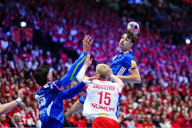Thibaud Briet France, 39 DEN, France vs Denmark, Handball, EHF European Championship 2026, Main Round, Matchday 1, 22 01 2026 DEN, France vs Denmark, Handball, EHF European Championship 2026, Main Round, Matchday 1, 22 01 2026 Herning Copyright: xEibner-Pressefoto MarcelxvonxFehrnx EP_MFN