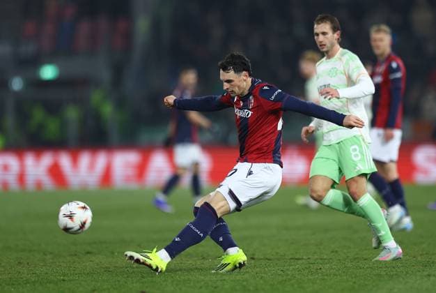 Nadir Zortea of Bologna Bologna v Celtic, UEFA Europa League, Group Stage, Football, Renato Dall Ara Stadium, Bologna, Italy - 22 Jan 2026Bologna Renato Dall Ara Stadium Italy EDITORIAL USE ONLY No use with unauthorised audio, video, data, fixture lists, club league logos or live services. Online in-match use limited to 120 images, no video emulation. No use in betting, games or single club league player publications. Copyright: xMichaelxZemanek Shutterstockx 16348366de