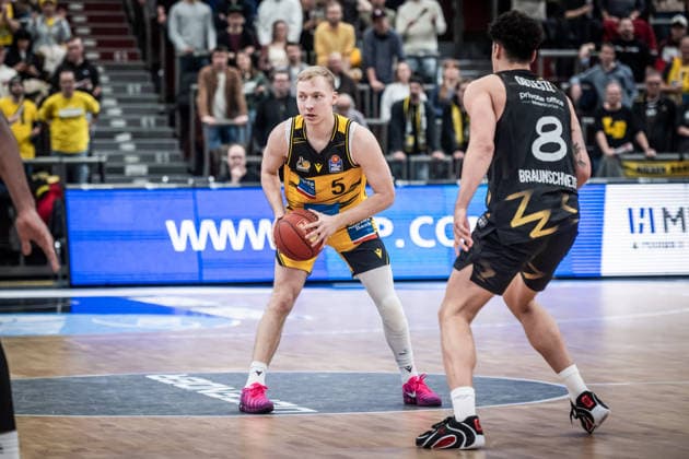 Toms Skuja MHP RIESEN Ludwigsburg, 05 GER, MHP Riesen Ludwigsburg Basketball Loewen Braunschweig, easycredit BBL, Basketball, Bundesliga, 17 Matchday, Season 2025 2026, 24 01 2026 GER, MHP Riesen Ludwigsburg Basketball Loewen Braunschweig, easycredit BBL, Basketball, Bundesliga, 17 Matchday, Season 2025 2026, 24 01 2026 Ludwigsburg Copyright: xSandyxDinkelackerx EP_SDR