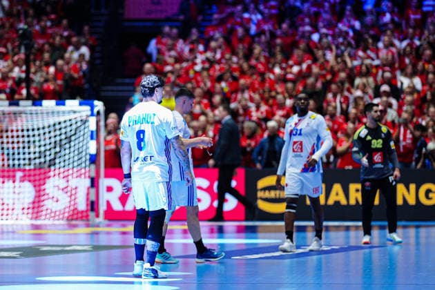 France disappointed disappointment after defeat DEN, Spain vs France, Handball, EHF European Championship 2026, Main Round, Matchday 3, 26 01 2026 DEN, Spain vs France, Handball, EHF European Championship 2026, Main Round, Matchday 3, 26 01 2026 Herning Copyright: xEibner-Pressefoto MarcelxvonxFehrnx EP_MFN