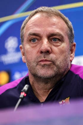 January 27, 2026, Sant Joan Despi, Barcelona, SPAIN: Hansi Flick, head coach of FC Barcelona, Barca attends his press conference, PK, Pressekonferenz during the training day of FC Barcelona ahead the UEFA Champions League 2025 26, football match against FC Copenhague at Ciudad Esportiva Joan Gamper on January 27, 2026 in Sant Joan Despi, Barcelona, Spain. Sant Joan Despi SPAIN - ZUMAa181 20260127_zaa_a181_086 Copyright: xJavierxBorregox