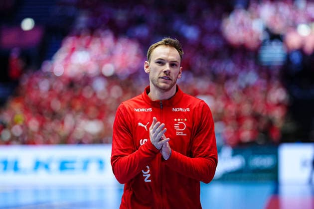 Mathias Gidsel Denmark, 19 DEN, Germany vs Denmark, Handball, EHF European Championship 2026, Main Round, Matchday 3, 26 01 2026 DEN, Germany vs Denmark, Handball, EHF European Championship 2026, Main Round, Matchday 3, 26 01 2026 Herning Copyright: xEibner-Pressefoto MarcelxvonxFehrnx EP_MFN