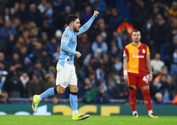 Rayan Cherki of Manchester City celebrates scoring a goal to make it 2-0 Manchester City v Galatasaray, UEFA Champions League, Group Stage, Football, Etihad Stadium, Manchester, UK - 28 Jan 2026Manchester Etihad Stadium United Kingdom EDITORIAL USE ONLY No use with unauthorised audio, video, data, fixture lists, club league logos or live services. Online in-match use limited to 120 images, no video emulation. No use in betting, games or single club league player publications. Copyright: xMattxWest Shutterstockx 16429496q