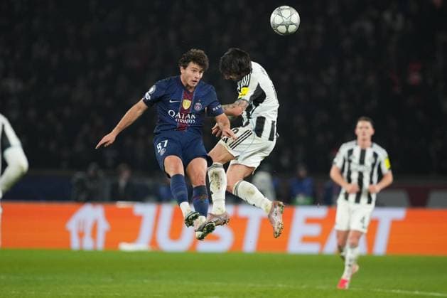 Joao Neves of PSG and Sandro Tonali of Newcastle Paris Saint-Germain v Newcastle United, UEFA Champions League, Group Stage, Football, Parc des Princes, Paris, France - 28 Jan 2026Paris Parc des Princes France EDITORIAL USE ONLY No use with unauthorised audio, video, data, fixture lists, club league logos or live services. Online in-match use limited to 120 images, no video emulation. No use in betting, games or single club league player publications. Copyright: xDavexWinter Shutterstockx 16429499cm