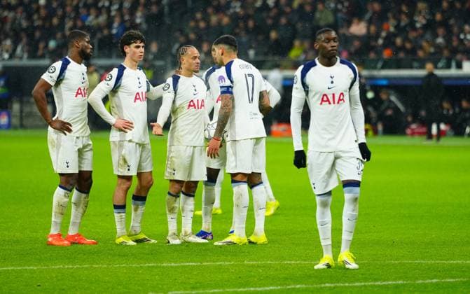 Xavi Simons of Tottenham Hotspur has an exchange of views with Cristian Romero before taking a free kick Eintracht Frankfurt v Tottenham Hotspur, UEFA Champions League, Group Stage, Football, Deutsche Bank Park, Frankfurt, Germany - 28 Jan 2026Frankfurt Deutsche Bank Park Germany EDITORIAL USE ONLY No use with unauthorised audio, video, data, fixture lists, club league logos or live services. Online in-match use limited to 120 images, no video emulation. No use in betting, games or single club league player publications. Copyright: xJavierxGarcia Shutterstockx 16429470cf