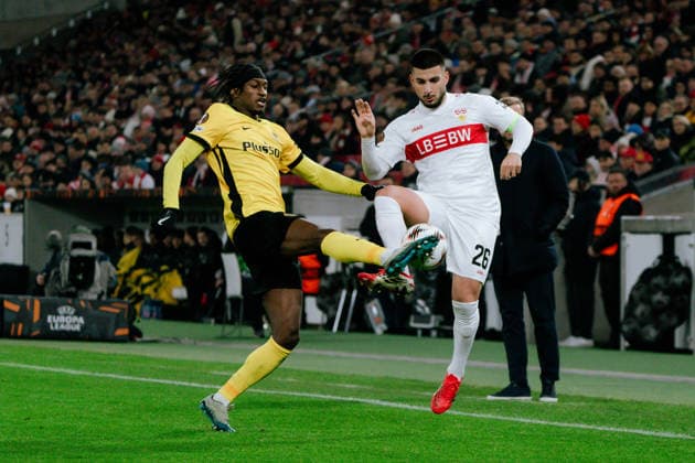 Duel between Joel Monteiro Young Boys Bern, 77 and Deniz Undav VfB Stuttgart, 26 , GER, VfB Stuttgart vs Young Boys Bern, Football, Europa League, Matchday 8, Season 2025 2026, 29 01 2026, GER, VfB Stuttgart vs Young Boys Bern, Football, Europa League, Matchday 8, Season 2025 2026, 29 01 2026, Stuttgart Copyright: xEibner-Pressefoto EdwardxCheungx EP_ECG
