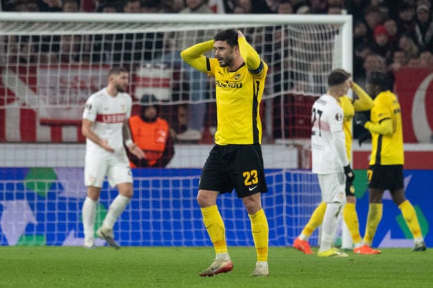 Frustration, disappointment at Loris Benito BSC Young Boys Bern, 23 GER, VfB Stuttgart vs BSC Young Boys Bern, Football, UEFA Europa League, Men, Matchday 8, Season 2025 2026, 29 01 2026, GER, VfB Stuttgart vs BSC Young Boys Bern, Football, UEFA Europa League, Men, Matchday 8, Season 2025 2026, 29 01 2026 Stuttgart Copyright: xEibner-Pressefoto WolfgangxFrankx EP_WFK
