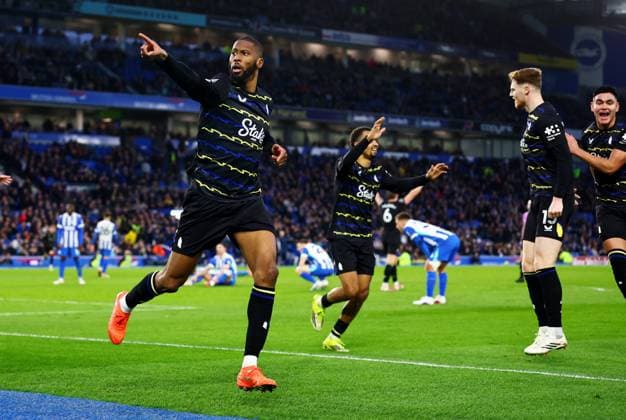 Beto of Everton celebrates scoring a goal after making the score 1-1. Brighton and Hove Albion v Everton, Premier League, Football, American Express Community Stadium, Brighton, UK - 31 Jan 2026Brighton American Express Community Stadi United Kingdom EDITORIAL USE ONLY No use with unauthorised audio, video, data, fixture lists, club league logos or live services. Online in-match use limited to 120 images, no video emulation. No use in betting, games or single club league player publications. Copyright: xJamesxMarsh Shutterstockx 16496734av