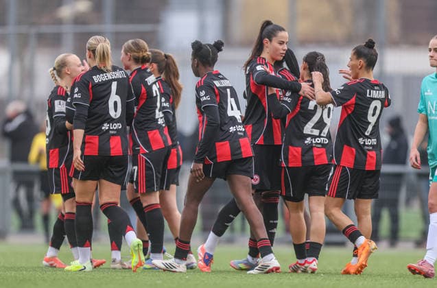 GER, Frankfurt, Eintracht Frankfurt II vs VfR Warbeyen, 2 Womens Bundesliga, Football, DFB, Season 2025 2026, Stadion am Bretanobad, 15 Matchday in picture Mira Arouna Eintracht Frankfurt II 28 scores the goal to 1 0, Cheers, joy and emotions after the goal DFB DFL REGULATIONS PROHIBIT ANY USE OF PHOTOGRAPHS AS IMAGE SEQUENCES AND OR QUASI VIDEO, 01 02 2026 Copyright: HMBxMedia HendrikxHamelau