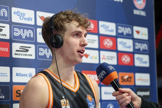 Tobias Jensen ratiopharm Ulm, 07 in post-match interview, GER, FC Bayern Basketball vs ratiopharm Ulm, Basketball, easycredit Basketball Bundesliga, Matchday 18, Season 2025 2026, 01 02 2026, GER, FC Bayern Basketball vs ratiopharm Ulm, Basketball, easycredit Basketball Bundesliga, Matchday 18, Season 2025 2026, 01 02 2026 Muenchen Copyright: xEibner-Pressefoto JennixMaulx EP_JML