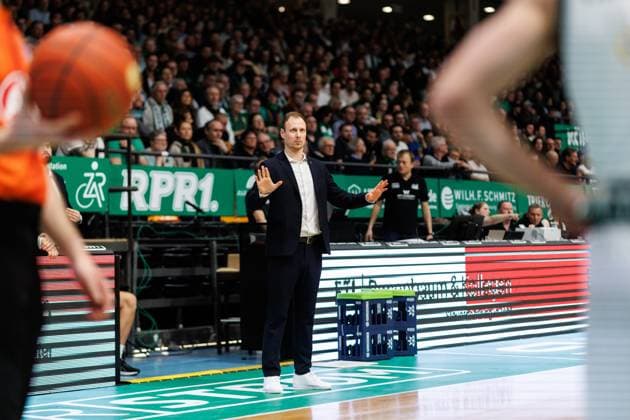 Jacques Schneider Gladiators Trier on the sideline, Vet Concept Gladiators Trier vs Alba Berlin, Basketball, easyCredit BBL, Matchday 18, Season 2025 2026, 02 02 2026 Vet Concept Gladiators Trier vs Alba Berlin, Basketball, easyCredit BBL, Matchday 18, Season 2025 2026, 02 02 2026 Copyright: xEibner-Pressefoto AlexanderxNeisx EP_ANS