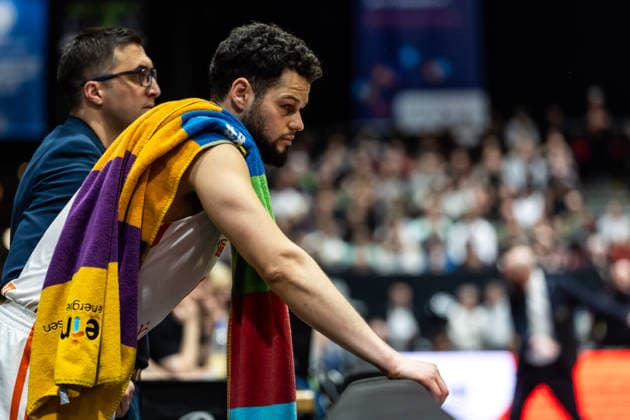 GER, BKT EuroCup, season 2025 2026, Niners Chemnitz Dolomiti Energia Trento 04 02 2026, Messe, Chemnitz, GER, BKT EuroCup, season 2025 2026, Niners Chemnitz Dolomiti Energia Trento Jordan Schakel Niners Chemnitz, 8 Photo Alexander Trienitz Chemnitz Messe Saxony Germany