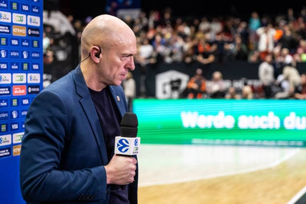 GER, BKT EuroCup, season 2025 2026, Niners Chemnitz Dolomiti Energia Trento 04 02 2026, Messe, Chemnitz, GER, BKT EuroCup, season 2025 2026, Niners Chemnitz Dolomiti Energia Trento Rodrigo Pastore Head Coach , Niners Chemnitz at the interview Photo Alexander Trienitz Chemnitz Messe Sachsen Germany