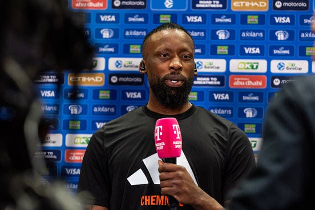 GER, BKT EuroCup, season 2025 2026, Niners Chemnitz Dolomiti Energia Trento 04 02 2026, Messe, Chemnitz, GER, BKT EuroCup, season 2025 2026, Niners Chemnitz Dolomiti Energia Trento John Edward Newman III Niners Chemnitz, 9 at the interview Photo Alexander Trienitz Chemnitz Messe Sachsen Germany