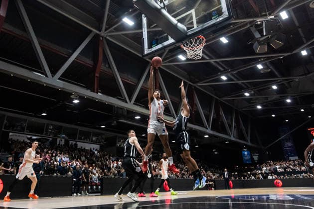 GER, BKT EuroCup, season 2025 2026, Niners Chemnitz Dolomiti Energia Trento 04 02 2026, Messe, Chemnitz, GER, BKT EuroCup, season 2025 2026, Niners Chemnitz Dolomiti Energia Trento Kostja Mushidi Niners Chemnitz, 11 Photo Alexander Trienitz Chemnitz Messe Saxony Germany
