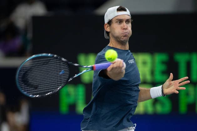 February 8, 2026, Frisco, Texas, USA: TRISTAN BOYER (USA) returns with a forehand during a menâ€⠢s singles qualifying match at 2026 Nexo Dallas Open at The Ford Center at The Star in Frisco, Texas. Svadja defeated Boyer, 6:3, 5:7, 6:4. Tennis 2026: Dallas Open: Svadja 6:3, 5:7, 6:4 Boyer - ZUMAh193 20260208_zsp_h193_058 Copyright: xDanielxMcGregor-Huyerx