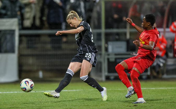 GER, Frankfurt, Eintracht Frankfurt vs FC Nordsjaelland, European Cup, Football, UEFA, 2024 2026 season, Stadion am Brentanobad, quarter-final, first leg in picture Rebecka Blomqvist Eintracht Frankfurt Women 28 scores the goal for 2 0 DFB DFL REGULATIONS PROHIBIT ANY USE OF PHOTOGRAPHS AS IMAGE SEQUENCES AND OR QUASI VIDEO, 11 02 2026 Copyright: HMBxMedia HendrikxHamelau