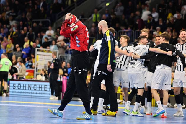David Spaeth Rhein Neckar Loewen, 29 is disappointed about the defeat against Kiel GER, Rhein Neckar Loewen vs THW Kiel, Handball, Daikin Handball Bundesliga, Matchday 20, Season 2025 2026, 11 02 2026 GER, Rhein Neckar Loewen vs THW Kiel, Handball, Daikin Handball Bundesliga, Matchday 20, Season 2025 2026, 11 02 2026 Mannheim Copyright: xEibner-Pressefoto RenexWeissx EP_RWS