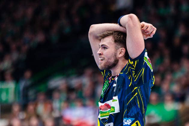 Steven Plucnar Jacobsen Rhein Neckar Loewen, 09 aergert sich auf GER, GWD Minden vs Rhein Neckar Loewen, Handball, 1 Bundesliga, 21 Spieltag, Spielzeit 2025 2026, 14 02 2026 GER, GWD Minden vs Rhein Neckar Loewen, Handball, 1 Bundesliga, 21 Spieltag, Spielzeit 2025 2026, 14 02 2026 Minden Copyright: xEibner-Pressefoto JanxRollingerx EP_JSK