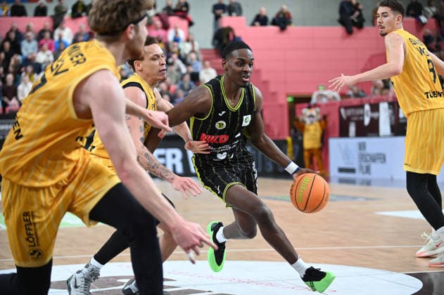 Tehree Horn BBC Medi Bayreuth, 02 GER, Tigers Tuebingen vs BBC Medi Bayreuth, Basketball, Men, Pro A, 2 Barmer Basketball Bundesliga, Season 2025 2026, 14 02 2026 GER, Tigers Tuebingen vs BBC Medi Bayreuth, Basketball, Men, Pro A, 2 Barmer Basketball Bundesliga, Season 2025 2026, 14 02 2026 Tuebingen Copyright: xEibner-Pressefoto NicolasxWoernx EP_NWN