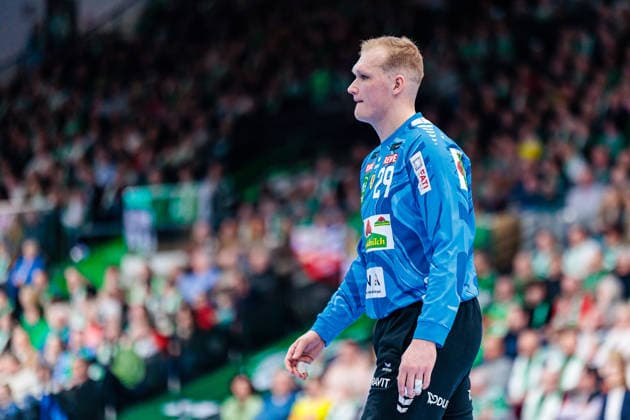 David Spaeth Rhein Neckar Loewen, 29 GER, GWD Minden vs Rhein Neckar Loewen, Handball, 1 Bundesliga, 21 Matchday, Season 2025 2026, 14 02 2026 GER, GWD Minden vs Rhein Neckar Loewen, Handball, 1 Bundesliga, 21 Matchday, Season 2025 2026, 14 02 2026 Minden Copyright: xEibner-Pressefoto JanxRollingerx EP_JSK