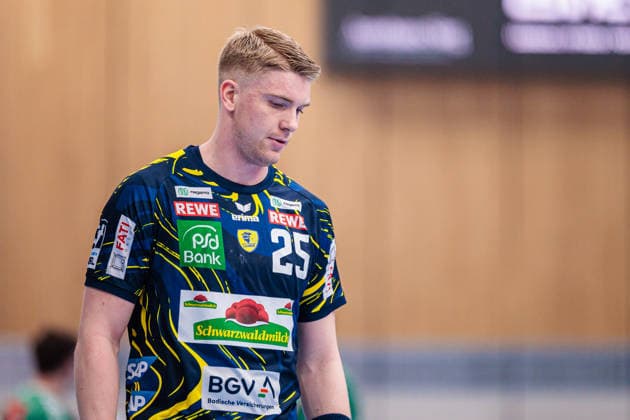 Haukur Thrastarson Rhein Neckar Loewen, 25 GER, GWD Minden vs Rhein Neckar Loewen, Handball, 1 Bundesliga, 21 Matchday, Season 2025 2026, 14 02 2026 GER, GWD Minden vs Rhein Neckar Loewen, Handball, 1 Bundesliga, 21 Matchday, Season 2025 2026, 14 02 2026 Minden Copyright: xEibner-Pressefoto JanxRollingerx EP_JSK