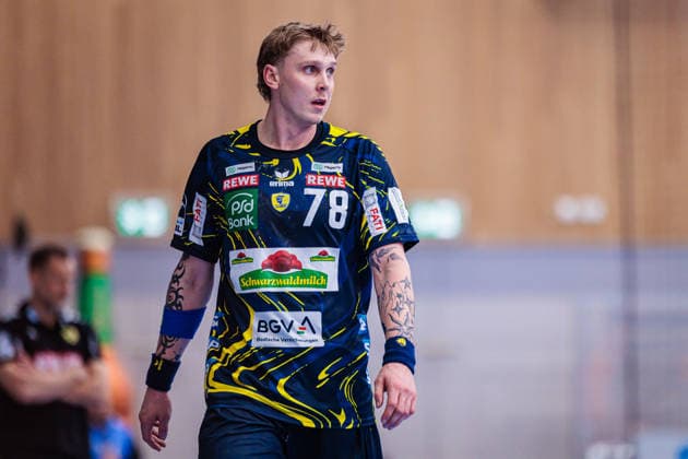 Edwin Aspenbaeck Rhein Neckar Loewen, 78 GER, GWD Minden vs Rhein Neckar Loewen, Handball, 1 Bundesliga, 21 Matchday, Season 2025 2026, 14 02 2026 GER, GWD Minden vs Rhein Neckar Loewen, Handball, 1 Bundesliga, 21 Matchday, Season 2025 2026, 14 02 2026 Minden Copyright: xEibner-Pressefoto JanxRollingerx EP_JSK