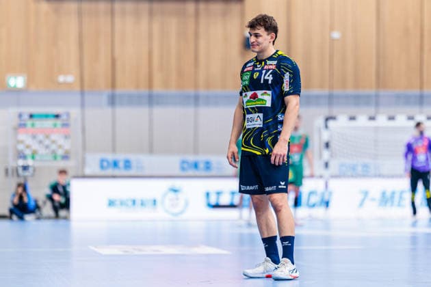 Gino Steenaerts Rhein Neckar Loewen, 14 GER, GWD Minden vs Rhein Neckar Loewen, Handball, 1 Bundesliga, Matchday 21, Season 2025 2026, 14 02 2026 GER, GWD Minden vs Rhein Neckar Loewen, Handball, 1 Bundesliga, Matchday 21, Season 2025 2026, 14 02 2026 Minden Copyright: xEibner-Pressefoto JanxRollingerx EP_JSK