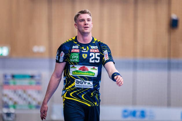 Haukur Thrastarson Rhein Neckar Loewen, 25 GER, GWD Minden vs Rhein Neckar Loewen, Handball, 1 Bundesliga, 21 Matchday, Season 2025 2026, 14 02 2026 GER, GWD Minden vs Rhein Neckar Loewen, Handball, 1 Bundesliga, 21 Matchday, Season 2025 2026, 14 02 2026 Minden Copyright: xEibner-Pressefoto JanxRollingerx EP_JSK