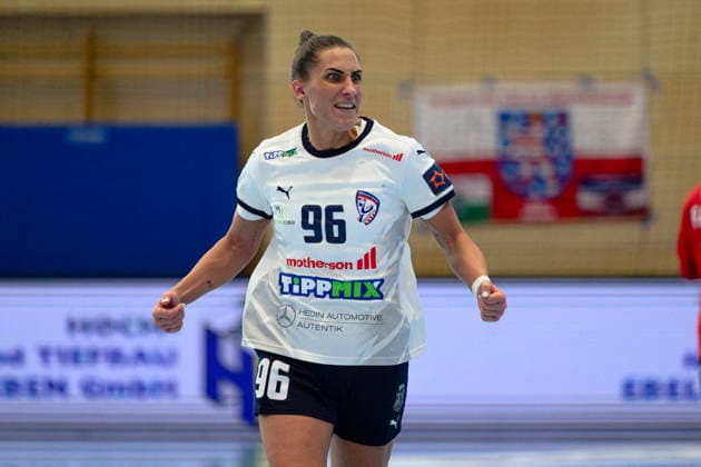 Gabriella Toeth Motherson Mosonmagyarovari KC, 96 jubel to score 7m GER, Thueringer HC vs Motherson Mosonmagyarovari KC , Handball, EHF European League Women, Group Phase , Season 2025 2026, 15 02 2026 GER, Thueringer HC vs Motherson Mosonmagyarovari KC , Handball, EHF European League Women, Group Phase , Season 2025 2026, 15 02 2026 Bad Langensalza Copyright: xEibner-Pressefoto MartinxHerbstx EP_MHT