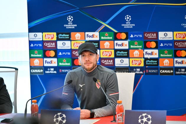 AS Monaco press conference, PK, Pressekonferenz - LA Turbie Sebastien Poccognoli, coach of AS Monaco Football Club, at a press conference ahead of the Champions League match against Paris Saint Germain on Tuesday, February 17, at Stade Louis II in Monaco, at the AS Monaco training center in La Turbie, France, on February 16, 2026. Photo by Laurent Coust ABACAPRESS.COM La Turbie Italy Copyright: xCoustxLaurent ABACAx