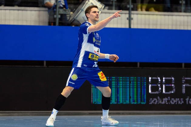 Vincent Buechner ThSV Eisenach, 74 Cheers for the goal GER, ThSV Eisenach v Bergischer HC, 1 Daikin Handballbundesliga, Handball, Matchday 21, Season 2025 2026, 16 02 2026 GER, ThSV Eisenach v Bergischer HC, 1 Daikin Handballbundesliga, Handball, Matchday 21, Season 2025 2026, 16 02 2026 Eisenach Copyright: xEibner-Pressefoto MartinxHerbstx EP_MHT