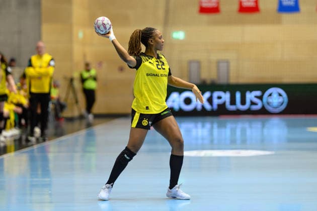 Deborah Lassource Borussia Dortmund, 22 GER, Thueringer HC vs Borussia Dortmund , Handball, Alsco Handball Bundesliga Women, Matchday 18, Season 2025 2026, 18 02 2026 GER, Thueringer HC vs Borussia Dortmund , Handball, Alsco Handball Bundesliga Women, Matchday 18, Season 2025 2026, 18 02 2026 Bad Langensalza Copyright: xEibner-Pressefoto MartinxHerbstx EP_MHT