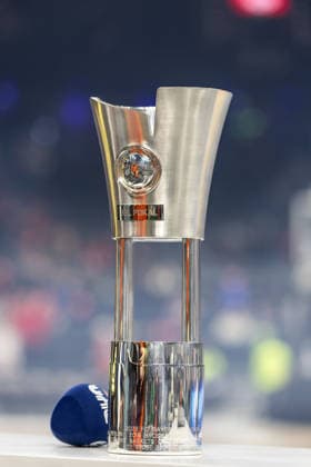 GER, BMW Top Four, Basketball BBL Pokal, semi-final, FC Bayern München Basketball BMA365 Bamberg Baskets 21 02 2026, SAP Garden, Munich, GER, BMW Top Four, Basketball BBL Pokal, semi-final, FC Bayern München Basketball BMA365 Bamberg Baskets The BBL Pokal Photo Alexander Trienitz Munich SAP Garden Bayern Germany