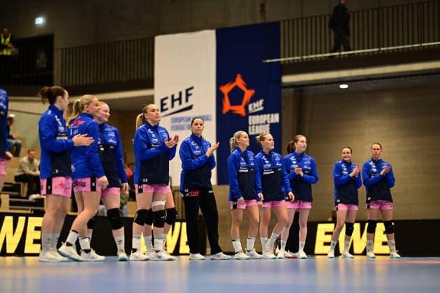Handball I Women I Season 2025 2026 I EHF European League I VfL Oldenburg Tertnes Bergen I 22 02 2026 Symbol, symbol photo, symbol image, symbol, image symbol, representation, signum, example image, sample image, reference image, sample photo, stock photo, archive photo, demonstration photo, comparison image EHF, EHF European League, coat of arms, Tertnes Bergen Buxtehude Halle Nord NEU Niedersachsen Germany Copyright: xLobeca FelixxSchlikisx