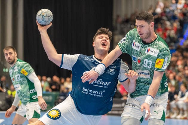 Mijajlo Marsenic Fuechse Berlin, 93 fouls Aron Seesing Bergischer HC 06, 49 Bergischer HC 06 vs Fuechse Berlin, Handball, DAIKIN Handballbundesliga, 22 Matchday, Season 2025 2026, 22 02 2026 Bergischer HC 06 vs Fuechse Berlin, Handball, DAIKIN Handballbundesliga, 22 Matchday, Season 2025 2026, 22 02 2026 Duesseldorf Copyright: xEibner-Pressefoto ThomasxHaeslerx EP_THR
