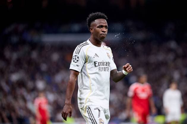 Vinicius Jr of Real Madrid CF Real Madrid v Benfica, UEFA Champions League, Play-off, Leg 2, Football, Estadio Bernabeu, Madrid, Spain - 25 Feb 2026Madrid Estadio Bernabeu Spain EDITORIAL USE ONLY No use with unauthorised audio, video, data, fixture lists, club league logos or live services. Online in-match use limited to 120 images, no video emulation. No use in betting, games or single club league player publications. Copyright: xRubenxAlbarran Shutterstockx 16703182br