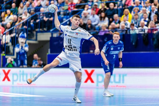 Nicolaj Joergensen Handball Sport Verein Hamburg, 11 on seven-meter 7-meter throw GER, TBV Lemgo Lippe vs Handball Sport Verein Hamburg, Handball, 1 Bundesliga, Matchday 23, Season 2025 2026, 26 02 2026 GER, TBV Lemgo Lippe vs Handball Sport Verein Hamburg, Handball, 1 Bundesliga, Matchday 23, Season 2025 2026, 26 02 2026 Lemgo Copyright: xEibner-Pressefoto JanxRollingerx EP_JSK