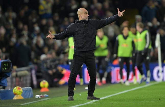 Manager Pep Guardiola of Manchester City Leeds United v Manchester City, Premier League, Football, Elland Road, Leeds, UK - 28 Feb 2026Leeds Elland Road United Kingdom EDITORIAL USE ONLY No use with unauthorised audio, video, data, fixture lists, club league logos or live services. Online in-match use limited to 120 images, no video emulation. No use in betting, games or single club league player publications. Copyright: xGreigxCowie Shutterstockx 16708637ag