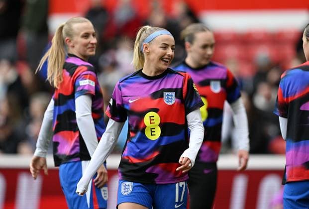 Chloe Kelly of England warms up England Women v Iceland Women, 2027 FIFA Women s World Cup Qualifiers, Group C, Football, City Ground, Nottingham, UK - 07 Mar 2026Nottingham City Ground United Kingdom EDITORIAL USE ONLY No use with unauthorised audio, video, data, fixture lists, club league logos or live services. Online in-match use limited to 120 images, no video emulation. No use in betting, games or single club league player publications. Copyright: xAnnaxGowthorpe Shutterstockx 16720094x