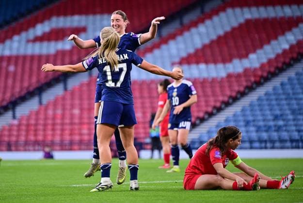 Kathleen McGovern of Scotland celebrates scoring her second goal Scotland Women v Luxembourg Women, 2027 FIFA Women s World Cup Qualifiers, Group D, Football, Hampden Park, Glasgow, Scotland, UK - 07 Mar 2026Glasgow Hampden Park Scotland United Kingdom EDITORIAL USE ONLY No use with unauthorised audio, video, data, fixture lists, club league logos or live services. Online in-match use limited to 120 images, no video emulation. No use in betting, games or single club league player publications. Copyright: xMarkxRunnacles Shutterstockx 16723654al