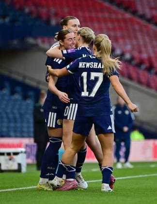Kathleen McGovern of Scotland celebrates scoring her first goal Scotland Women v Luxembourg Women, 2027 FIFA Women s World Cup Qualifiers, Group D, Football, Hampden Park, Glasgow, Scotland, UK - 07 Mar 2026Glasgow Hampden Park Scotland United Kingdom EDITORIAL USE ONLY No use with unauthorised audio, video, data, fixture lists, club league logos or live services. Online in-match use limited to 120 images, no video emulation. No use in betting, games or single club league player publications. Copyright: xMarkxRunnacles Shutterstockx 16723654as