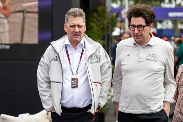 Gernot Doellner Audi AG, CEO , Mattia Binotto Audi Revolut F1 Team Managing Director , AUS, Formula 1 World Championship, Australian Grand Prix, Albert Park Circuit, Melbourne, Race, 2026 Season, 08 03 2026 AUS, Formula 1 World Championship, Australian Grand Prix, Albert Park Circuit, Melbourne, Race, 2026 Season, 08 03 2026 Melbourne Copyright: xEibner-Pressefoto Memmlerx EP_MMR