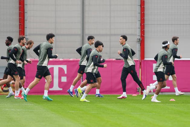 The FC Bayern Muenchen team at training, GER, Final training, FC Bayern Muenchen, Football, UEFA Champions League, Round of 16, First leg, 2025 2026 season, 09 03 2026, GER, Final training, FC Bayern Muenchen, Football, UEFA Champions League, Round of 16, First leg, 2025 2026 season, 09 03 2026 Muenchen Copyright: xEibner-Pressefoto JennixMaulx EP_JML