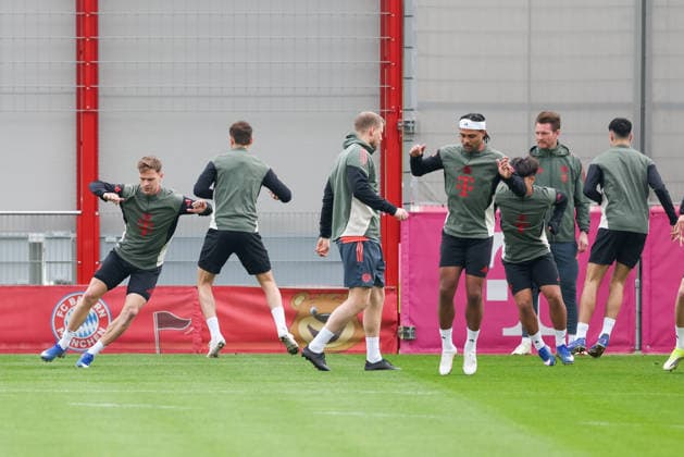 The FC Bayern Muenchen team at training, GER, Final training, FC Bayern Muenchen, Football, UEFA Champions League, Round of 16, First leg, 2025 2026 season, 09 03 2026, GER, Final training, FC Bayern Muenchen, Football, UEFA Champions League, Round of 16, First leg, 2025 2026 season, 09 03 2026 Muenchen Copyright: xEibner-Pressefoto JennixMaulx EP_JML