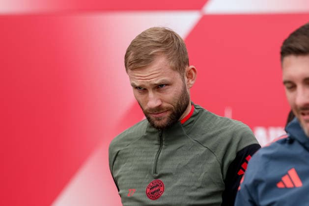 Konrad Laimer FC Bayern Muenchen, 27 , GER, Final training, FC Bayern Muenchen, Football, UEFA Champions League, Round of 16, First leg, 2025 2026 season, 09 03 2026, GER, Final training, FC Bayern Muenchen, Football, UEFA Champions League, Round of 16, First leg, 2025 2026 season, 09 03 2026 Muenchen Copyright: xEibner-Pressefoto JennixMaulx EP_JML